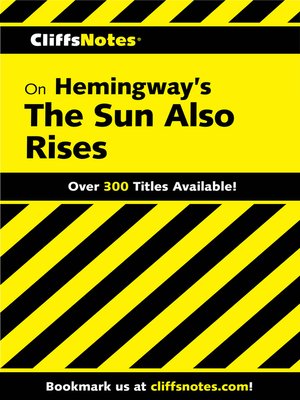 cover image of CliffsNotes on Hemingway's the Sun Also Rises